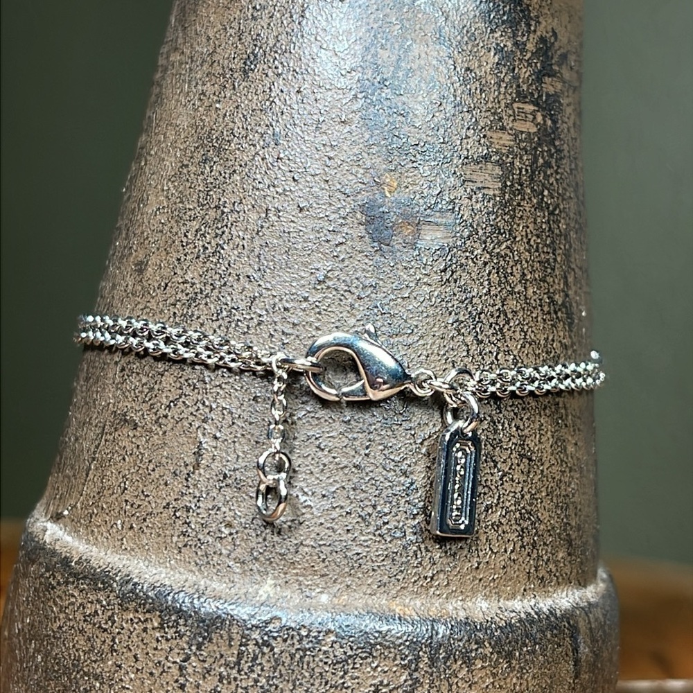 RARE COACH OPEN HEART DOUBLE STRAND BRACELET - Picture 3 of 7